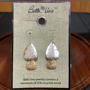 NWT Bella Uno two tone earrings